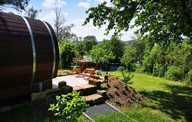 Schlaffass Außenansicht | Camping Oberes Leintal | Schwaigern | HeilbronnerLand
