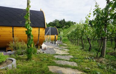 Außenansicht der Schlaffässer