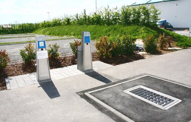 Zu sehe nist eine Entsorgungstation für Wohnmobile. Walldürn im Odenwald.