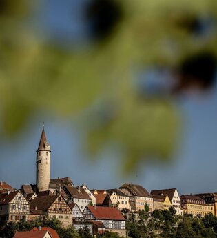 Stadtkulisse von Kirchberg an der Jagst
