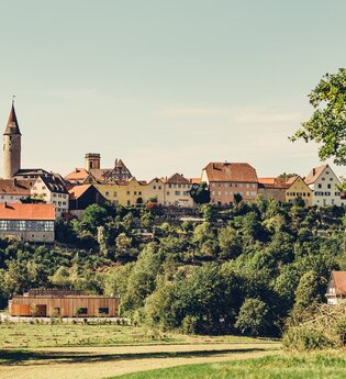Etappe 5 Blick auf Kirchberg an der Jagst