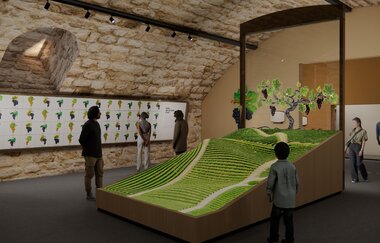 Modellbild der geplanten Ausstellung in der Deutschen Weinwelt | Brackenheim