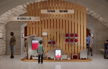 Modellbild der geplanten Ausstellung in der Deutschen Weinwelt | Brackenheim