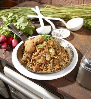 Grünkern-Risotto mit Pilzen / Odenwald