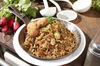 Grünkern-Risotto mit Pilzen / Odenwald