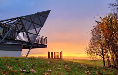 Limes Blick bei Sonnenaufgang in Zweiflingen, Hohenlohe