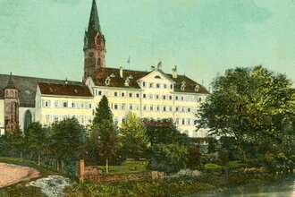 Historische Ansicht des Pücklerschen Schlosses in Gaildorf, 1911.
