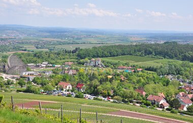 Blick auf den Erlebnispark Tripsdrill