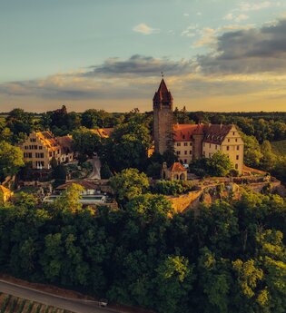Schloss Stocksberg aus der Vogelperspektive