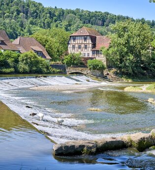 Wehr und Mühle am Kocher in Forchtenberg
