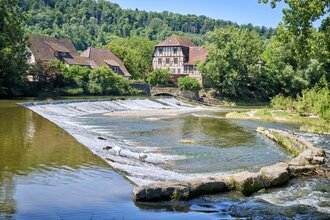 Wehr und Mühle am Kocher in Forchtenberg