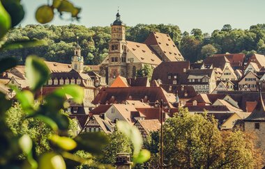 Etappe 1 - Stadtansicht von Oben auf Schwäbisch Hall