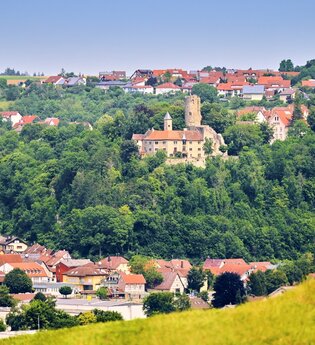 Burg und Altkrautheim im Vordergrund